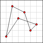 Polygon with intersecting sides.